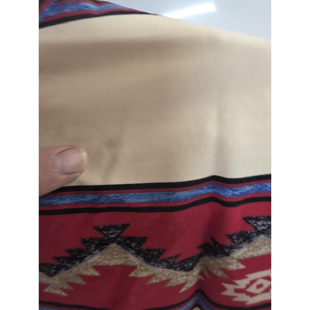 Southwestern Shirt Mens Large Red Tan Aztec Western Button Front Long‎ Sleeve - Picture 3 of 8